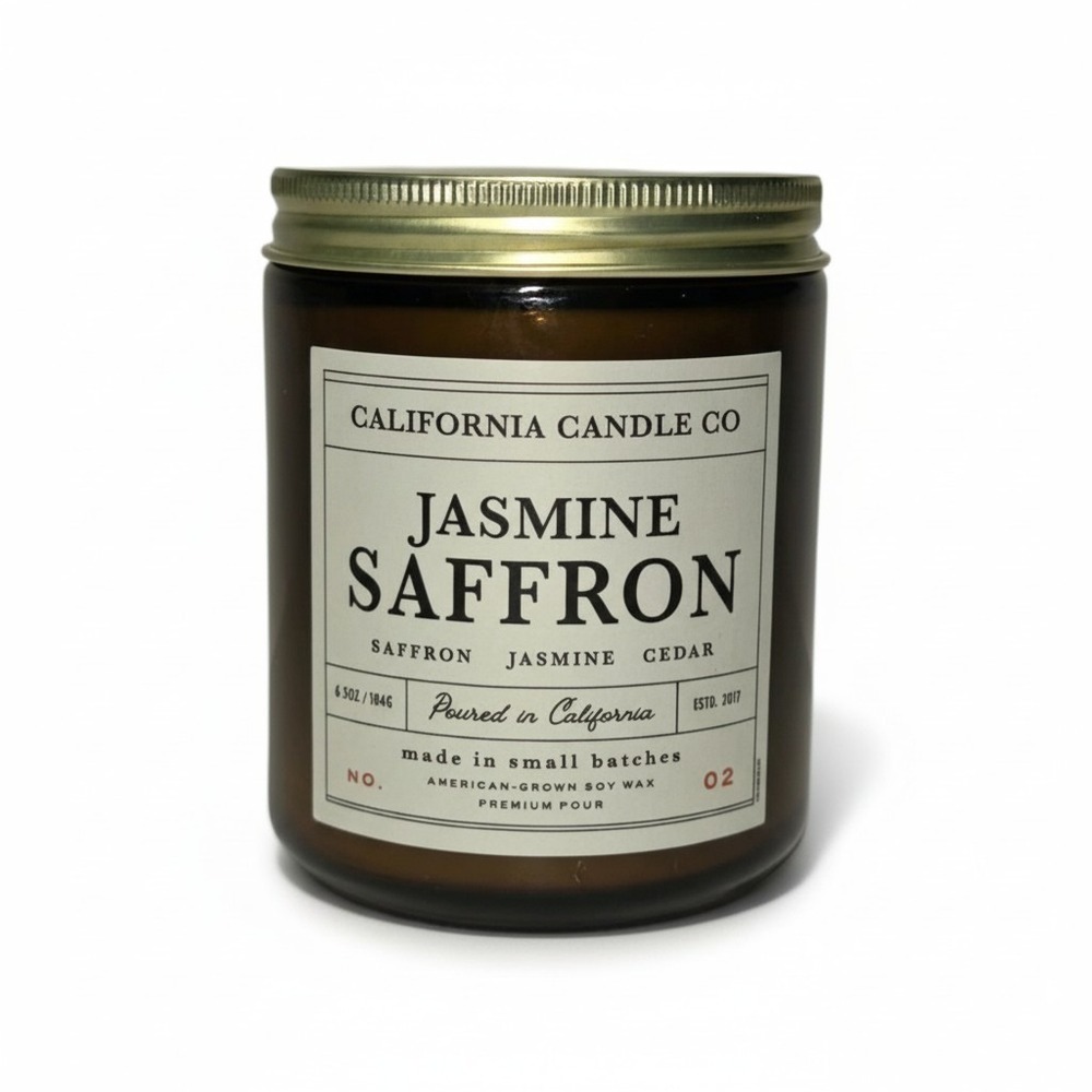 Leoben Company California Candle Co. No. 2 Jasmine Saffron 6.5 oz.